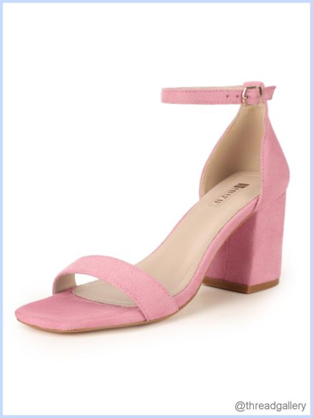 Women's Chunky Block Heel Square Open Toe Ankle Strap Heeled Sandals